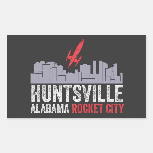 Sticker Rectangulaire Huntsville Alabama Rocket City (Devant)