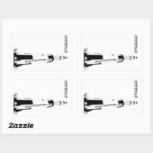 Sticker Rectangulaire Huntsville, Alabama Saturn V Rocket (Feuille)