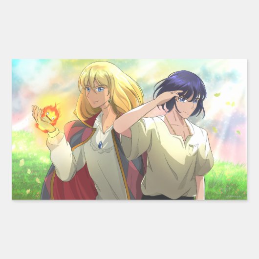 Sticker Rectangulaire Hurlement et hurlement (Devant)