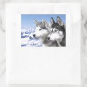 Sticker Rectangulaire Huskies de Sibérie (Sac)