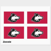 Sticker Rectangulaire Huskies du nord de l'Illinois (Feuille)