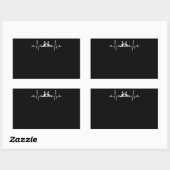 Sticker Rectangulaire Husky Gift | Cool Siberian Husky Heartbeat (Feuille)