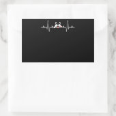 Sticker Rectangulaire Husky Gift | Cool Siberian Husky Heartbeat (Sac)