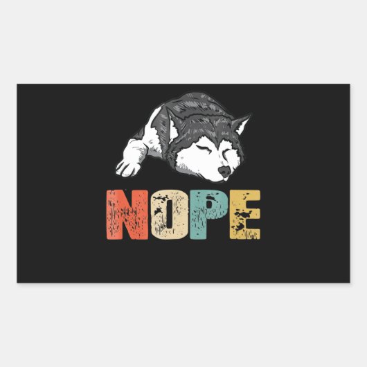 Sticker Rectangulaire Husky | Hope Funny Siberian Husky Amoureux des chi (Devant)