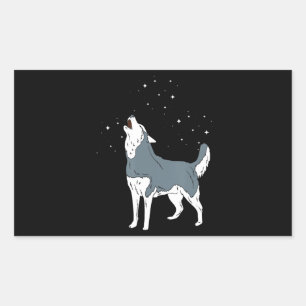 Sticker Rectangulaire Husky Howling Siberian Husky Puppies Amoureux de