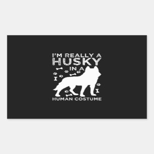 Sticker Rectangulaire Husky Husky Dans Un Costume Humain Amoureux des c