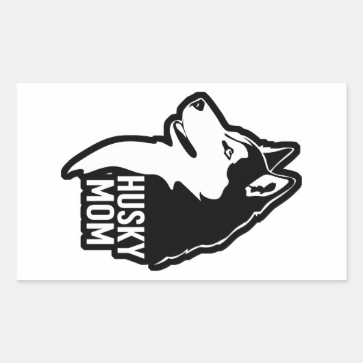 Sticker Rectangulaire Husky Maman (Devant)