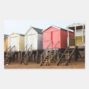 Sticker Rectangulaire Huttes de plage