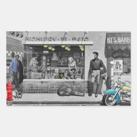 Sticker Rectangulaire HWY 51 Argent (Devant)