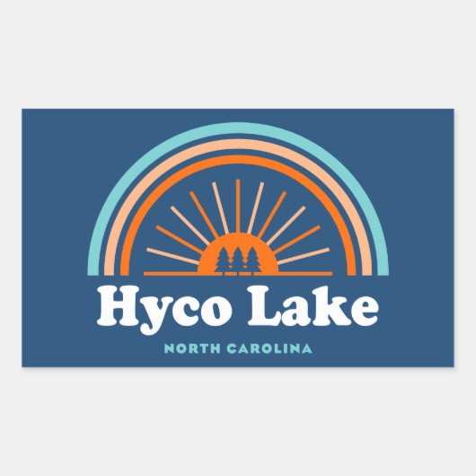 Sticker Rectangulaire Hyco Lake North Carolina Rainbow (Devant)