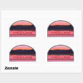 Sticker Rectangulaire Hyco Lake North Carolina Red Sunrise (Feuille)