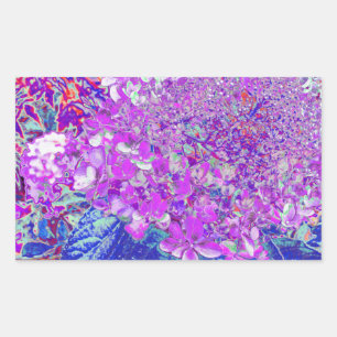 Sticker Rectangulaire Hydrangea élégant violet et bleu limelight