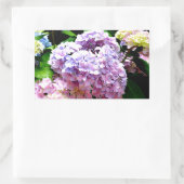 Sticker Rectangulaire Hydrangea garden, rose, bleu, purple floral (Sac)
