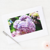 Sticker Rectangulaire Hydrangea garden, rose, bleu, purple floral (Enveloppe)