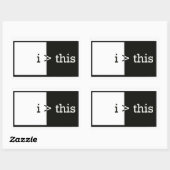 Sticker Rectangulaire i > ceci (je suis plus grand que cela) (Feuille)