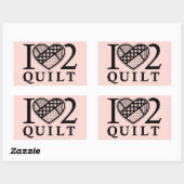 Sticker Rectangulaire I Heart 2 Quilt par FiberFlies (Feuille)