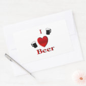 Sticker Rectangulaire I Heart Beer Design (Enveloppe)