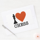 Sticker Rectangulaire I Heart Chess (Enveloppe)