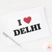 Sticker Rectangulaire I Heart Delhi Inde (Enveloppe)