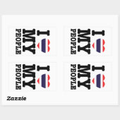 Sticker Rectangulaire I Heart (Love) My Thai People (Feuille)