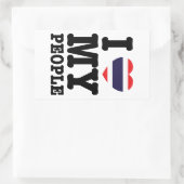 Sticker Rectangulaire I Heart (Love) My Thai People (Sac)