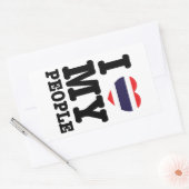 Sticker Rectangulaire I Heart (Love) My Thai People (Enveloppe)