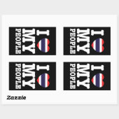 Sticker Rectangulaire I Heart (Love) My Thai People (Feuille)