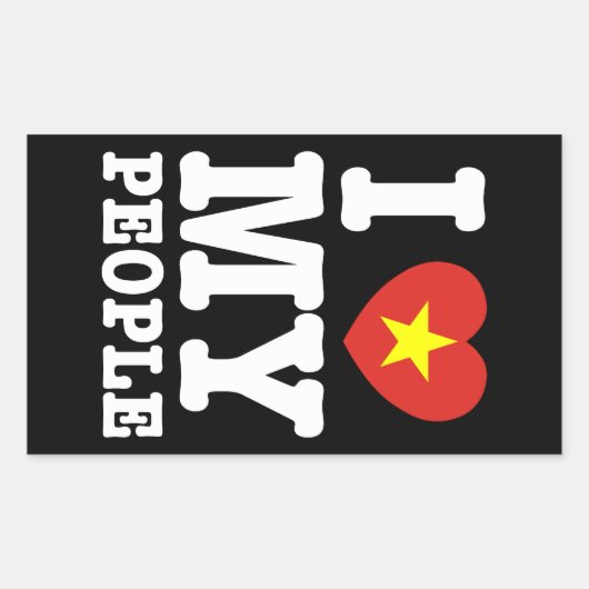Sticker Rectangulaire I Heart (Love) My Viet People (Devant)