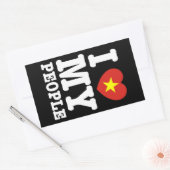 Sticker Rectangulaire I Heart (Love) My Viet People (Enveloppe)