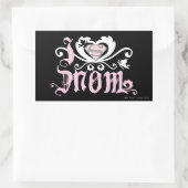 Sticker Rectangulaire I Heart Maman Rose (Sac)