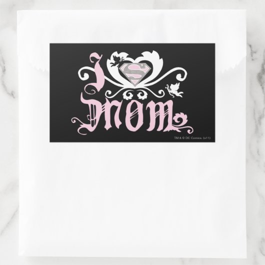 Sticker Rectangulaire I Heart Maman Rose (Sac)