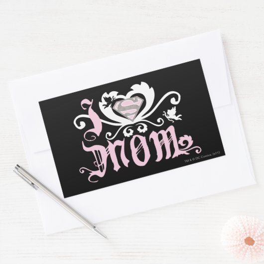 Sticker Rectangulaire I Heart Maman Rose (Enveloppe)