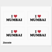 Sticker Rectangulaire I Heart Mumbai Inde (Feuille)
