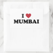 Sticker Rectangulaire I Heart Mumbai Inde (Sac)