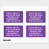 Sticker Rectangulaire I Know How to Use an Em Dash (Feuille)
