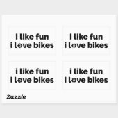 Sticker Rectangulaire I Like Fun I Love Bikes (Feuille)