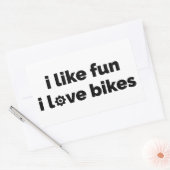 Sticker Rectangulaire I Like Fun I Love Bikes (Enveloppe)