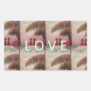 Sticker Rectangulaire I Love Africa - Motif du paysage culturel