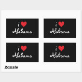 Sticker Rectangulaire I Love Alabama (Feuille)