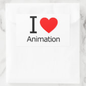 Sticker Rectangulaire I Love Animation (Sac)