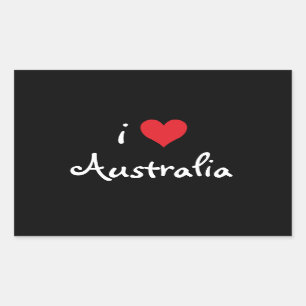 Sticker Rectangulaire I Love Australia