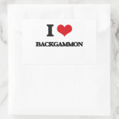 Sticker Rectangulaire I Love Backgammon (Sac)