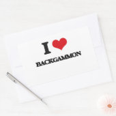 Sticker Rectangulaire I Love Backgammon (Enveloppe)
