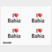 Sticker Rectangulaire I love Bahia (Feuille)