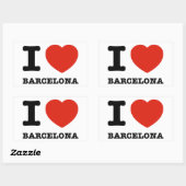 Sticker Rectangulaire I Love Barcelona (Feuille)