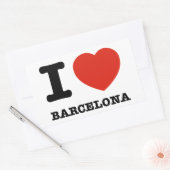 Sticker Rectangulaire I Love Barcelona (Enveloppe)
