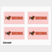 Sticker Rectangulaire I Love Birding VEFL (Feuille)