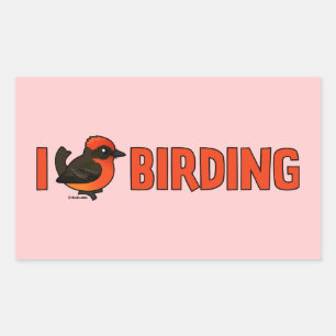Sticker Rectangulaire I Love Birding VEFL