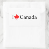 Sticker Rectangulaire I Love Canada typographie à la feuille d'érable ro (Sac)