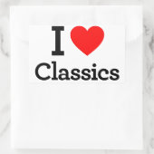 Sticker Rectangulaire I Love Classics (Sac)